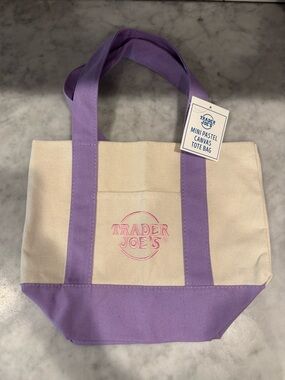 NWT Trader Joe’s pastel mini tote bag
